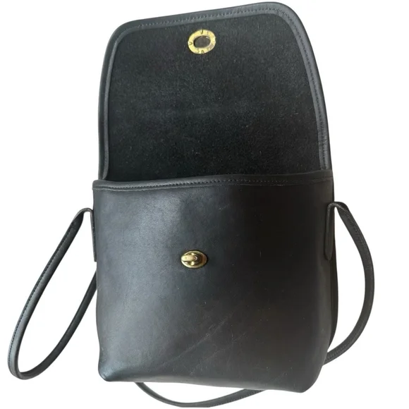Vintage Coach The Quincey 9919 Crossbody Purse Bag Black Leather Made in USA - Picture 12 of 15